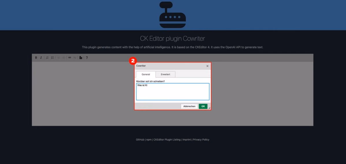 Cowriter Demo: Schritt 2