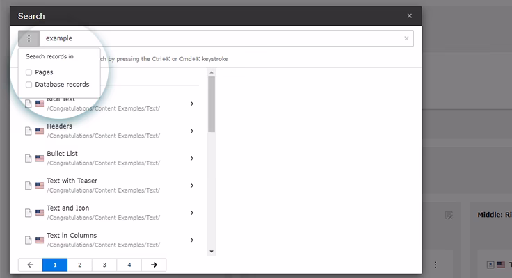 TYPO3 v12 LTS: Backend Search
