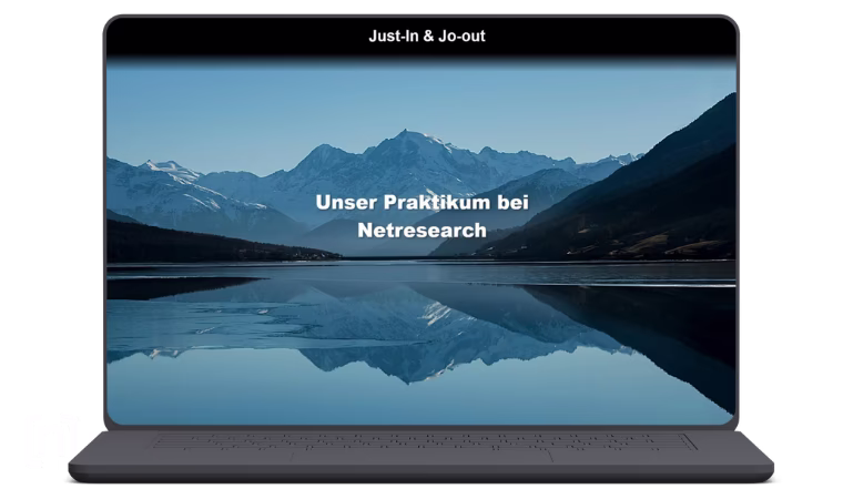 Screenshot der Website der Schülerpraktikanten - Startseite der selbstgebauten Website der Praktikanten
