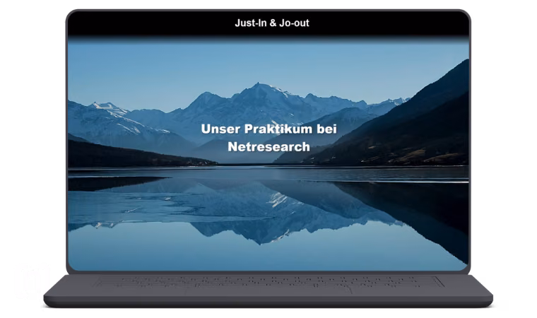 Screenshot der Website der Schülerpraktikanten - Startseite der selbstgebauten Website der Praktikanten