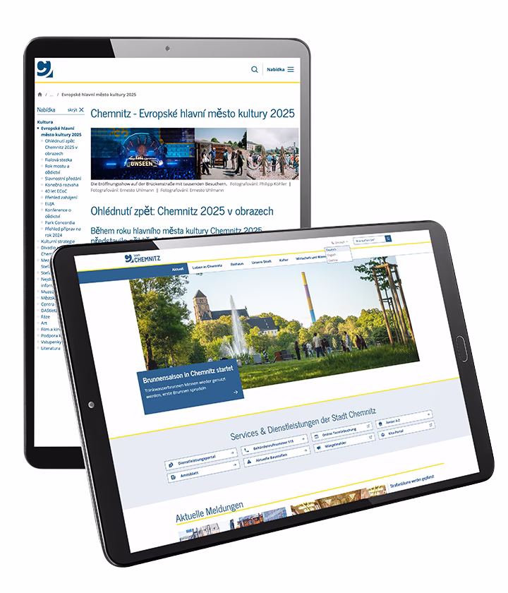 Chemnitz.de: TYPO3-Website mit mehreren Sprachen - automatisierte &Uuml;bersetzung